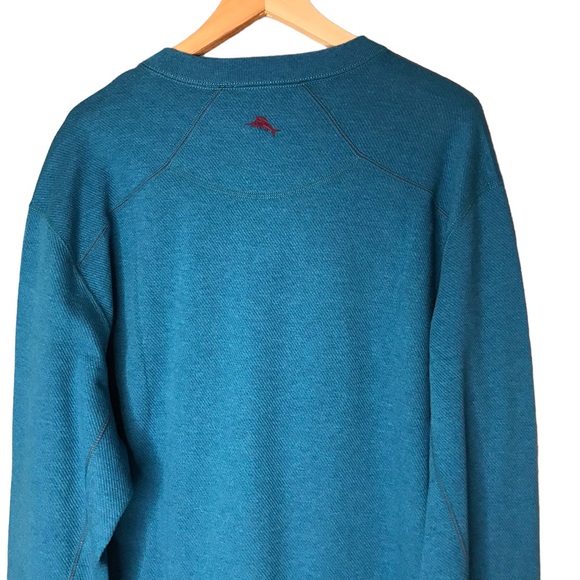 Tommy Bahama Reversible Sweater Pullover Cotton Henley Teal Burgundy Men’s XL - Picture 6 of 13